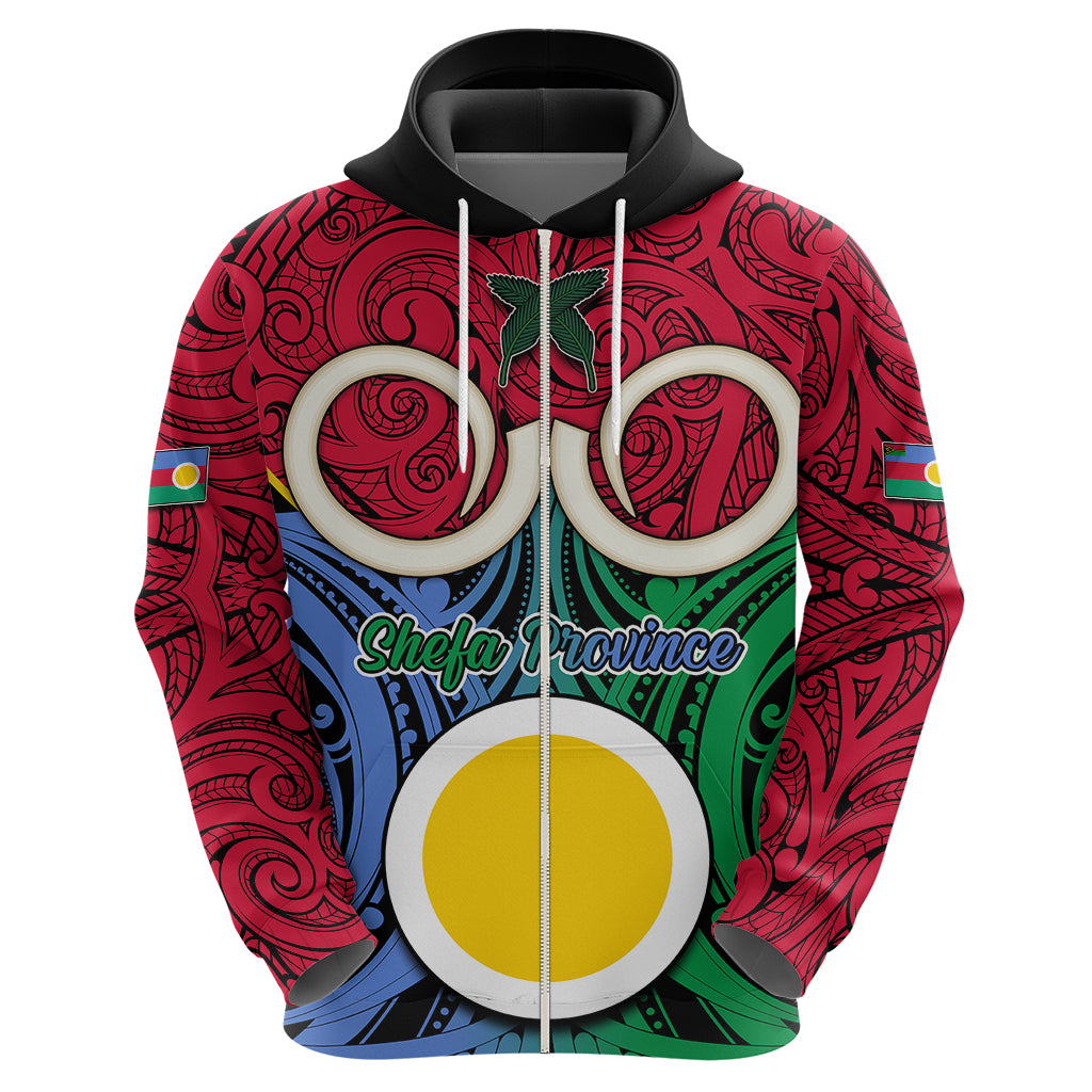 Vanuatu Shefa Province Hoodie Pig Tusk Mix Maori Pattern and Namele Leaf LT03 - Polynesian Pride