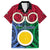 Personalised Vanuatu Shefa Province Family Matching Long Sleeve Bodycon Dress and Hawaiian Shirt Pig Tusk Mix Maori Pattern and Namele Leaf LT03 Dad's Shirt - Short Sleeve Red - Polynesian Pride
