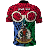 Personalised Vanuatu Shefa Province Polo Shirt Pig Tusk Mix Maori Pattern and Namele Leaf LT03 - Polynesian Pride