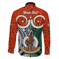 Personalised Vanuatu Penama Province Family Matching Tank Maxi Dress and Hawaiian Shirt Pig Tusk Mix Maori Pattern and Namele Leaf LT03 - Polynesian Pride