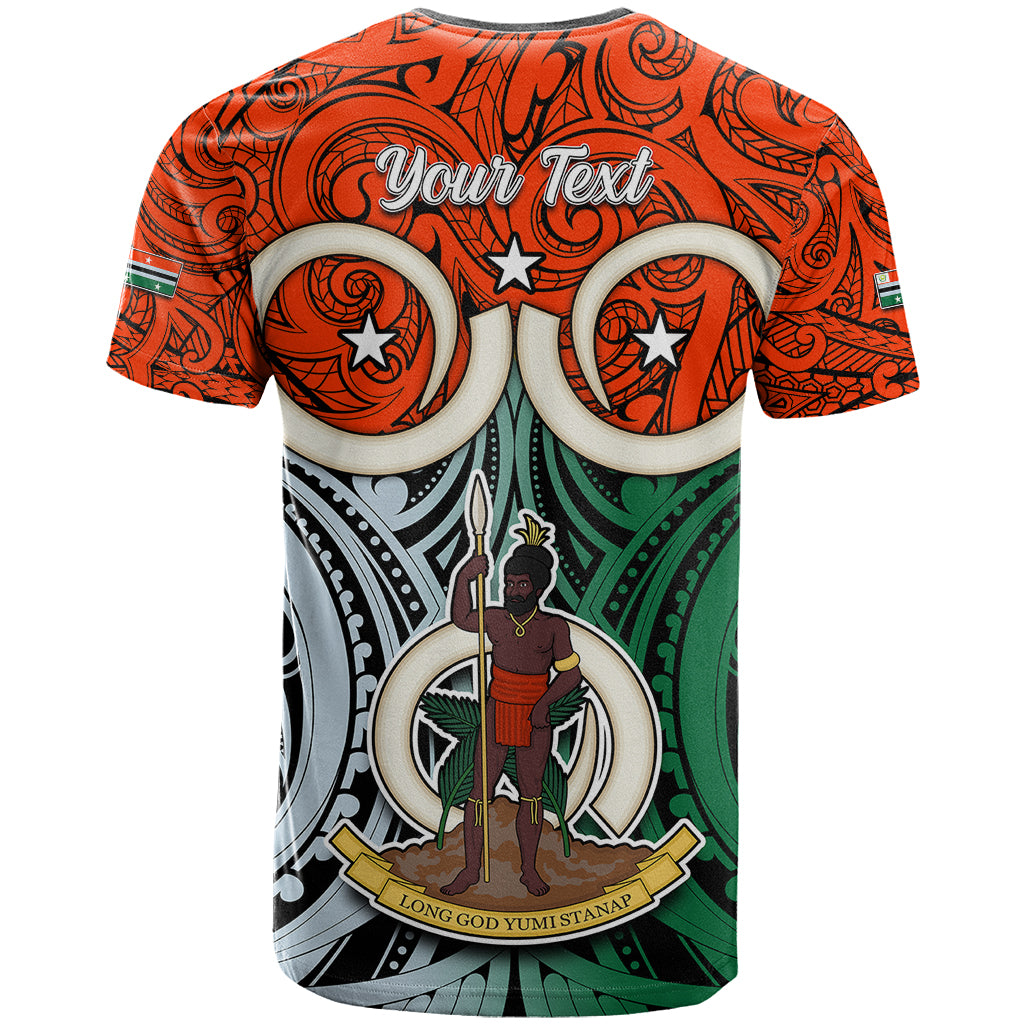 Personalised Vanuatu Penama Province T Shirt Pig Tusk Mix Maori Pattern and Namele Leaf LT03 - Polynesian Pride