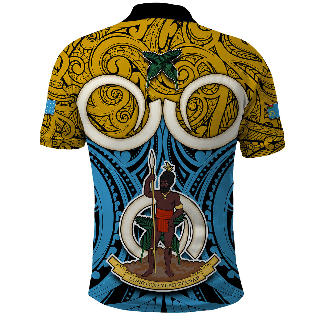 Vanuatu Sanma Province Polo Shirt Pig Tusk Mix Maori Pattern and Namele Leaf LT03 - Polynesian Pride