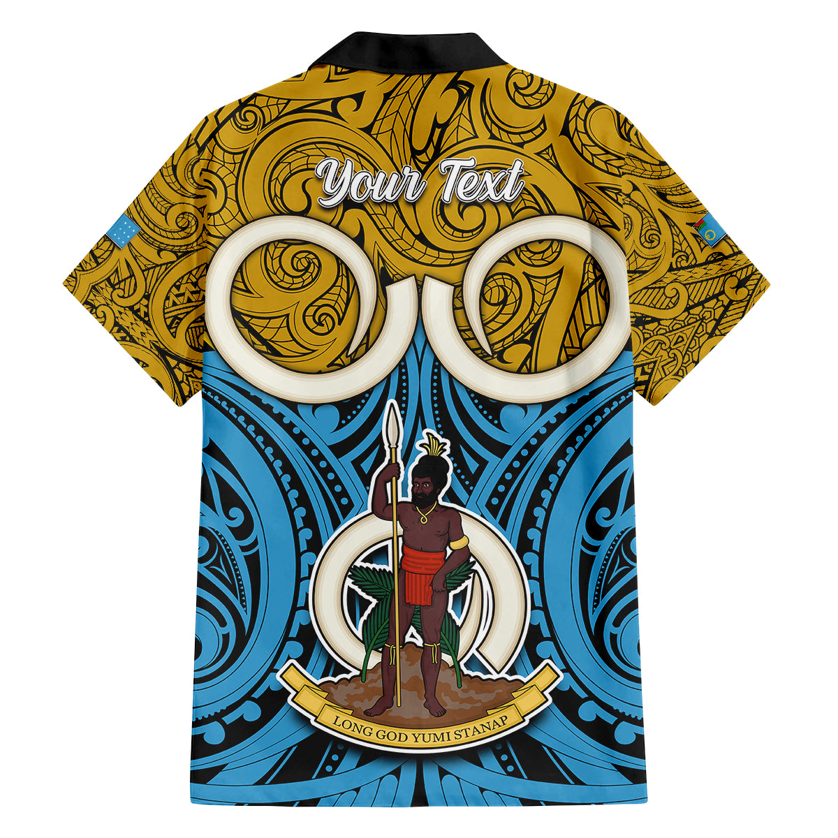 Personalised Vanuatu Sanma Province Family Matching Off Shoulder Long Sleeve Dress and Hawaiian Shirt Pig Tusk Mix Maori Pattern and Namele Leaf LT03 - Polynesian Pride