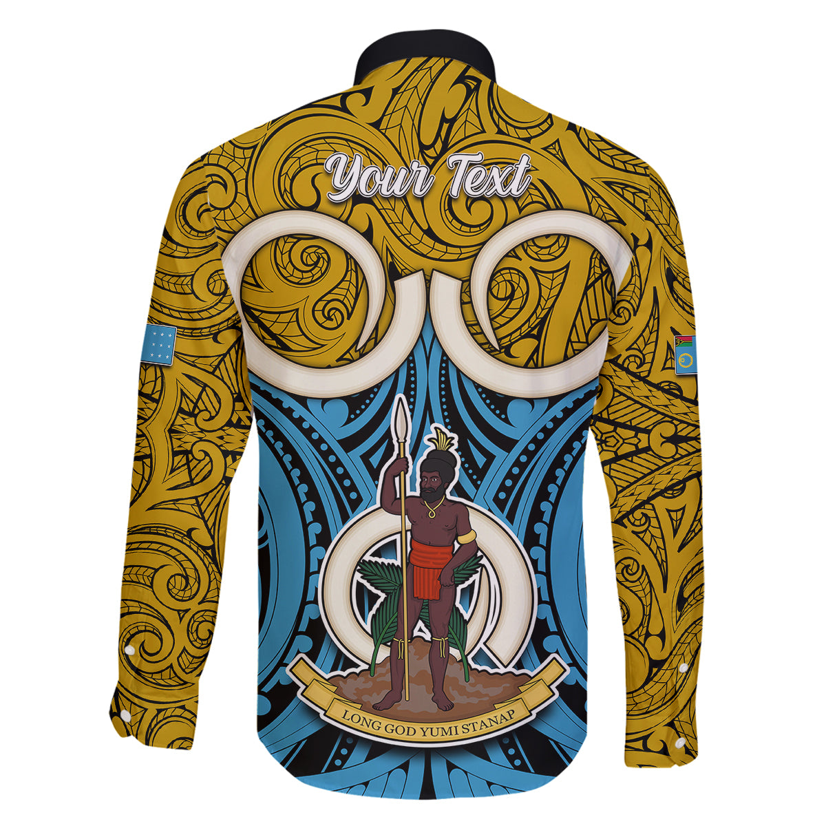 Personalised Vanuatu Sanma Province Family Matching Off Shoulder Short Dress and Hawaiian Shirt Pig Tusk Mix Maori Pattern and Namele Leaf LT03 - Polynesian Pride