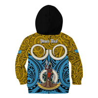 Personalised Vanuatu Sanma Province Kid Hoodie Pig Tusk Mix Maori Pattern and Namele Leaf LT03 - Polynesian Pride