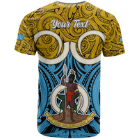Personalised Vanuatu Sanma Province T Shirt Pig Tusk Mix Maori Pattern and Namele Leaf LT03 - Polynesian Pride