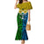 Vanuatu Malampa Province Mermaid Dress Pig Tusk Mix Maori Pattern and Namele Leaf LT03 Women Yellow - Polynesian Pride