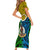 Vanuatu Malampa Province Short Sleeve Bodycon Dress Pig Tusk Mix Maori Pattern and Namele Leaf LT03 - Polynesian Pride