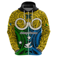 Personalised Vanuatu Malampa Province Hoodie Pig Tusk Mix Maori Pattern and Namele Leaf LT03 - Polynesian Pride