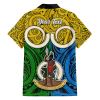 Personalised Vanuatu Malampa Province Kid Hawaiian Shirt Pig Tusk Mix Maori Pattern and Namele Leaf LT03 - Polynesian Pride