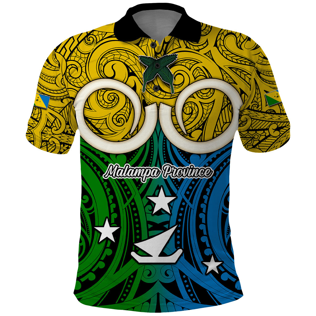 Personalised Vanuatu Malampa Province Polo Shirt Pig Tusk Mix Maori Pattern and Namele Leaf LT03 Yellow - Polynesian Pride