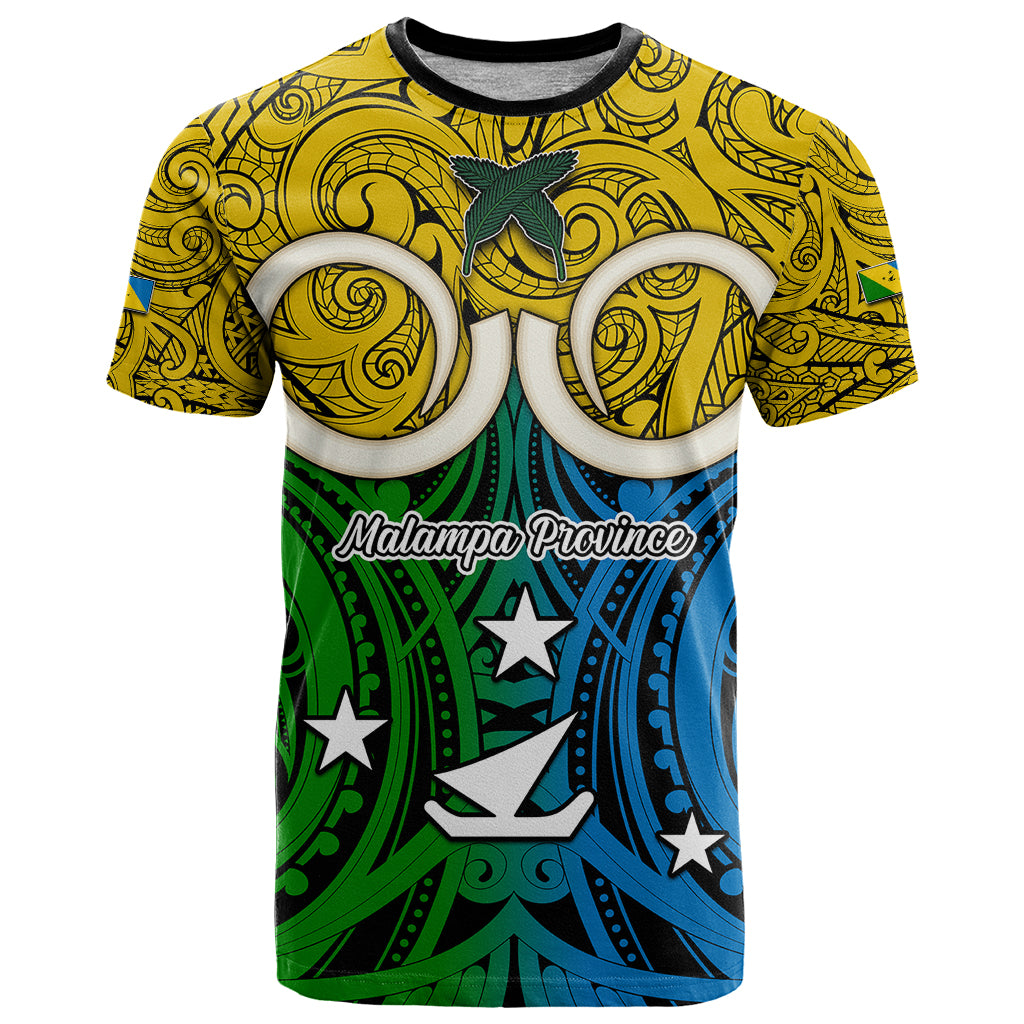 Personalised Vanuatu Malampa Province T Shirt Pig Tusk Mix Maori Pattern and Namele Leaf LT03 Yellow - Polynesian Pride