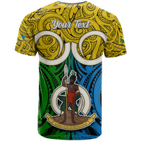 Personalised Vanuatu Malampa Province T Shirt Pig Tusk Mix Maori Pattern and Namele Leaf LT03 - Polynesian Pride