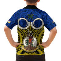 Vanuatu Torba Province Family Matching Long Sleeve Bodycon Dress and Hawaiian Shirt Pig Tusk Mix Maori Pattern and Namele Leaf LT03 - Polynesian Pride