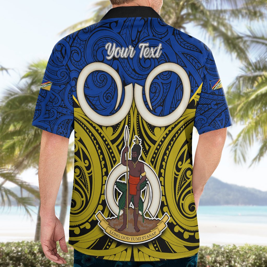 Personalised Vanuatu Torba Province Hawaiian Shirt Pig Tusk Mix Maori Pattern and Namele Leaf LT03 - Polynesian Pride