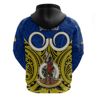 Personalised Vanuatu Torba Province Hoodie Pig Tusk Mix Maori Pattern and Namele Leaf LT03 - Polynesian Pride