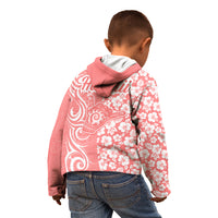 Hawaii Kauai Island Kid Hoodie Hibiscus Pattern Seamless Tribal Simple Pink Pastel LT03 - Polynesian Pride