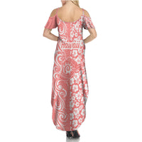 Hawaii Kauai Island Summer Maxi Dress Hibiscus Pattern Seamless Tribal Simple Pink Pastel LT03 - Polynesian Pride