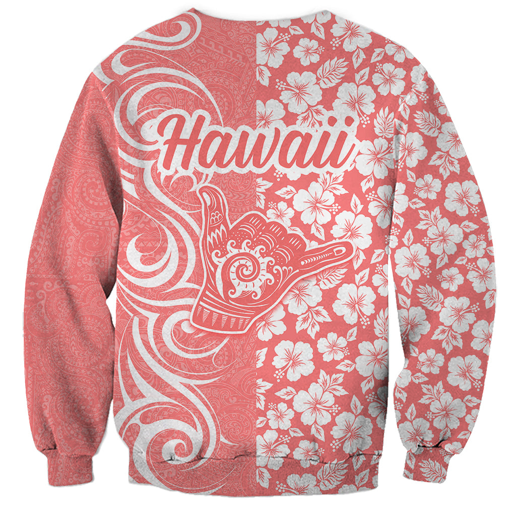 Hawaii Kauai Island Sweatshirt Hibiscus Pattern Seamless Tribal Simple Pink Pastel LT03 - Polynesian Pride