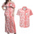 Custom Hawaii Kauai Island Couples Matching Off Shoulder Maxi Dress and Hawaiian Shirt Hibiscus Pattern Seamless Tribal Simple Pink Pastel LT03 Pink - Polynesian Pride