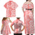 Custom Hawaii Kauai Island Family Matching Off Shoulder Maxi Dress and Hawaiian Shirt Hibiscus Pattern Seamless Tribal Simple Pink Pastel LT03 - Polynesian Pride