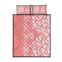Custom Hawaii Kauai Island Quilt Bed Set Hibiscus Pattern Seamless Tribal Simple Pink Pastel LT03 Pink - Polynesian Pride