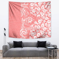 Custom Hawaii Kauai Island Tapestry Hibiscus Pattern Seamless Tribal Simple Pink Pastel LT03 - Polynesian Pride