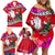 Custom Wallis and Futuna Christmas Family Matching Off Shoulder Short Dress and Hawaiian Shirt Santa Claus Holding Coat of Arms Polynesian Xmas Style LT03 - Polynesian Pride