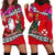 Custom Wallis and Futuna Christmas Hoodie Dress Santa Claus Holding Coat of Arms Polynesian Xmas Style LT03 - Polynesian Pride