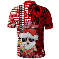 Mele Kalikimaka Hawaii Christmas Polo Shirt Santa Claus Kakau Tribal Mix Polynesia Tattoo LT03 - Polynesian Pride