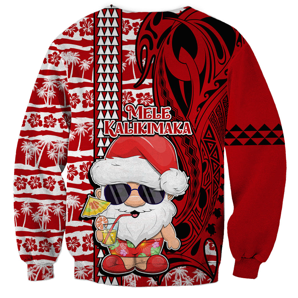 Mele Kalikimaka Hawaii Christmas Sweatshirt Santa Claus Kakau Tribal Mix Polynesia Tattoo LT03 - Polynesian Pride