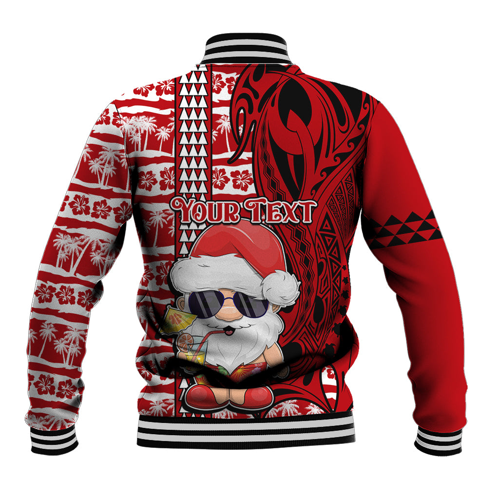 Custom Mele Kalikimaka Hawaii Christmas Baseball Jacket Santa Claus Kakau Tribal Mix Polynesia Tattoo LT03 - Polynesian Pride