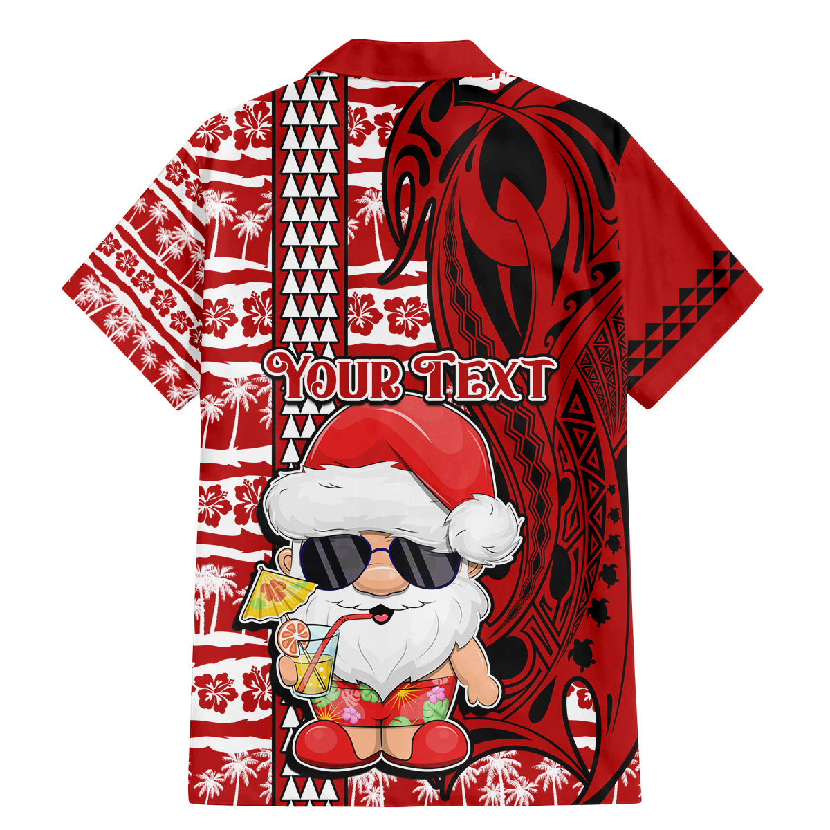 Custom Mele Kalikimaka Hawaii Christmas Family Matching Mermaid Dress and Hawaiian Shirt Santa Claus Kakau Tribal Mix Polynesia Tattoo LT03 - Polynesian Pride