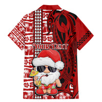 Custom Mele Kalikimaka Hawaii Christmas Family Matching Mermaid Dress and Hawaiian Shirt Santa Claus Kakau Tribal Mix Polynesia Tattoo LT03 - Polynesian Pride