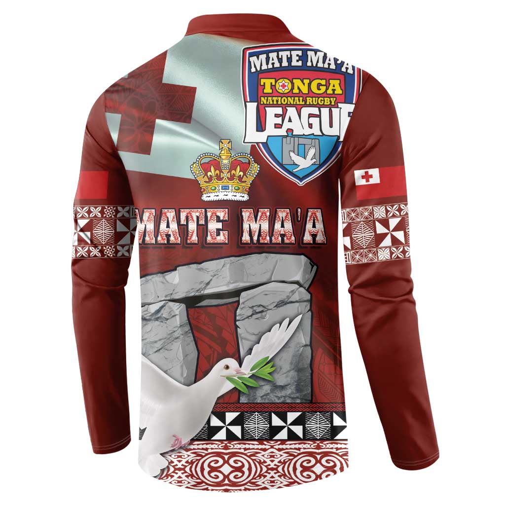 Mate Ma'a Tonga Button Sweatshirt Haʻamonga ʻa Maui and White Dove - Tongan Kupesi Ngatu