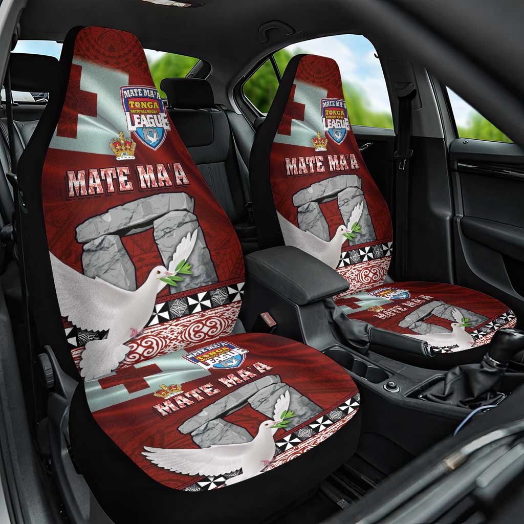 Mate Ma'a Tonga Car Seat Cover Haʻamonga ʻa Maui and White Dove - Tongan Kupesi Ngatu