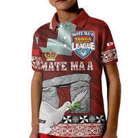 Mate Ma'a Tonga Kid Polo Shirt Haʻamonga ʻa Maui and White Dove - Tongan Kupesi Ngatu