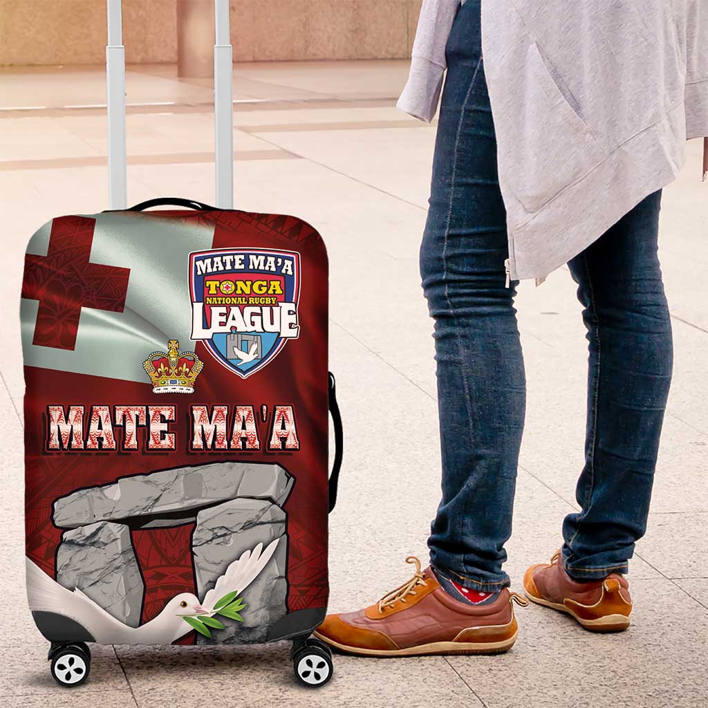 Mate Ma'a Tonga Luggage Cover Haʻamonga ʻa Maui and White Dove - Tongan Kupesi Ngatu