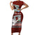 Mate Ma'a Tonga Short Sleeve Bodycon Dress Haʻamonga ʻa Maui and White Dove - Tongan Kupesi Ngatu