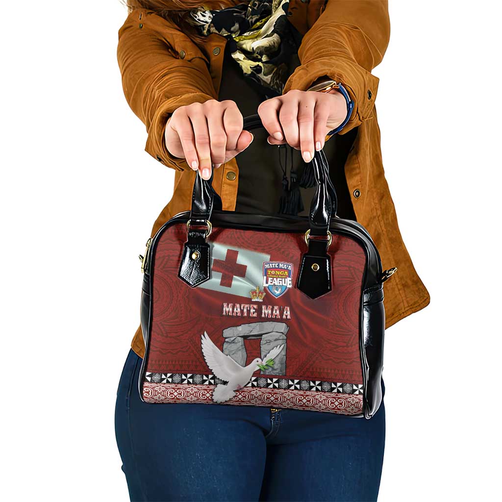 Mate Ma'a Tonga Shoulder Handbag Haamonga a Maui and White Dove - Tongan Kupesi Ngatu LT03 One Size Red - Polynesian Pride