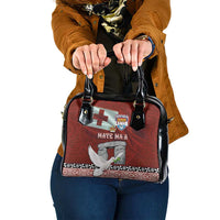 Mate Ma'a Tonga Shoulder Handbag Haamonga a Maui and White Dove - Tongan Kupesi Ngatu LT03 One Size Red - Polynesian Pride