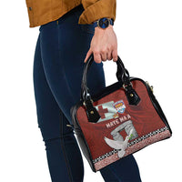 Mate Ma'a Tonga Shoulder Handbag Haamonga a Maui and White Dove - Tongan Kupesi Ngatu LT03 - Polynesian Pride