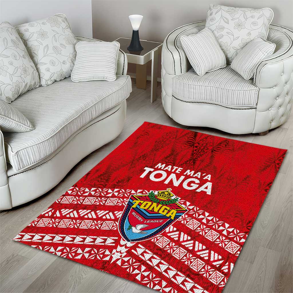 Mate Ma'a Tonga Area Rug Douple White Dove and Kupesi Ngatu Art Tattoo