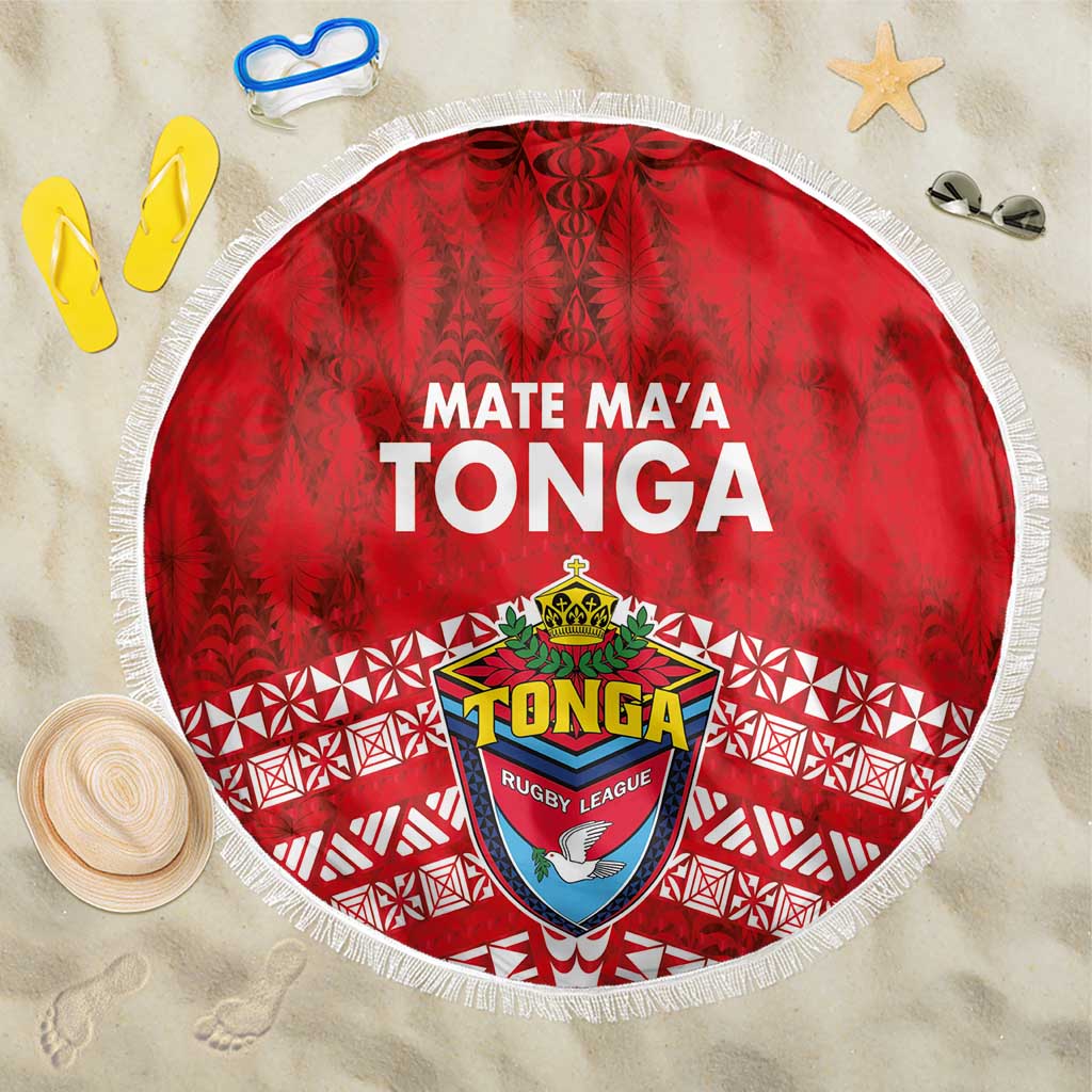 Mate Ma'a Tonga Beach Blanket Douple White Dove and Kupesi Ngatu Art Tattoo