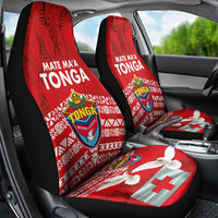 Mate Ma'a Tonga Car Seat Cover Double White Dove and Kupesi Ngatu Art Tattoo LT03 - Polynesian Pride