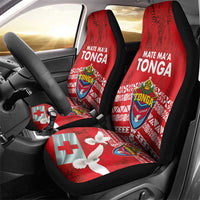 Mate Ma'a Tonga Car Seat Cover Double White Dove and Kupesi Ngatu Art Tattoo LT03 - Polynesian Pride