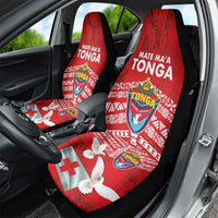 Mate Ma'a Tonga Car Seat Cover Double White Dove and Kupesi Ngatu Art Tattoo LT03 - Polynesian Pride