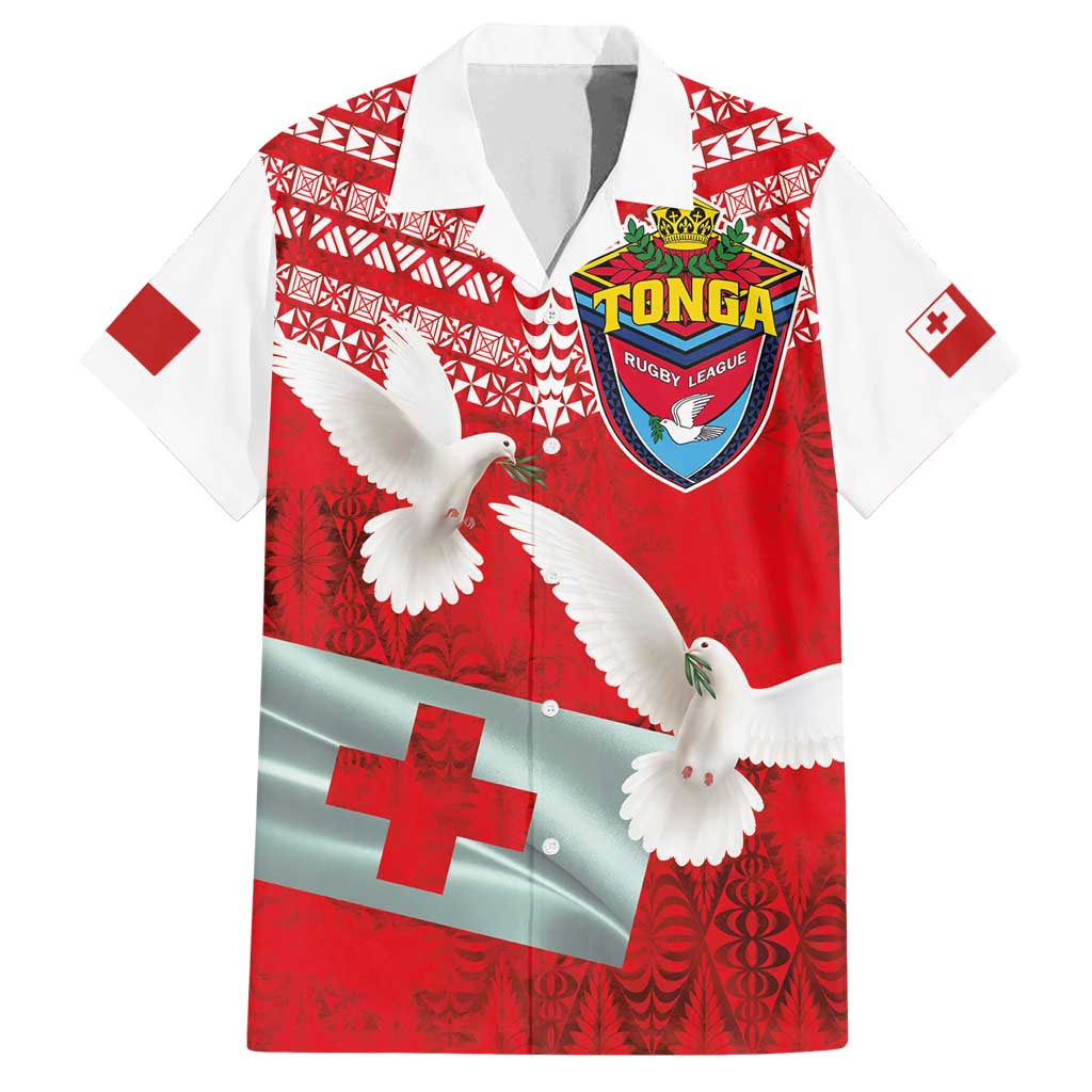 Mate Ma'a Tonga Family Matching Tank Maxi Dress and Hawaiian Shirt Douple White Dove and Kupesi Ngatu Art Tattoo