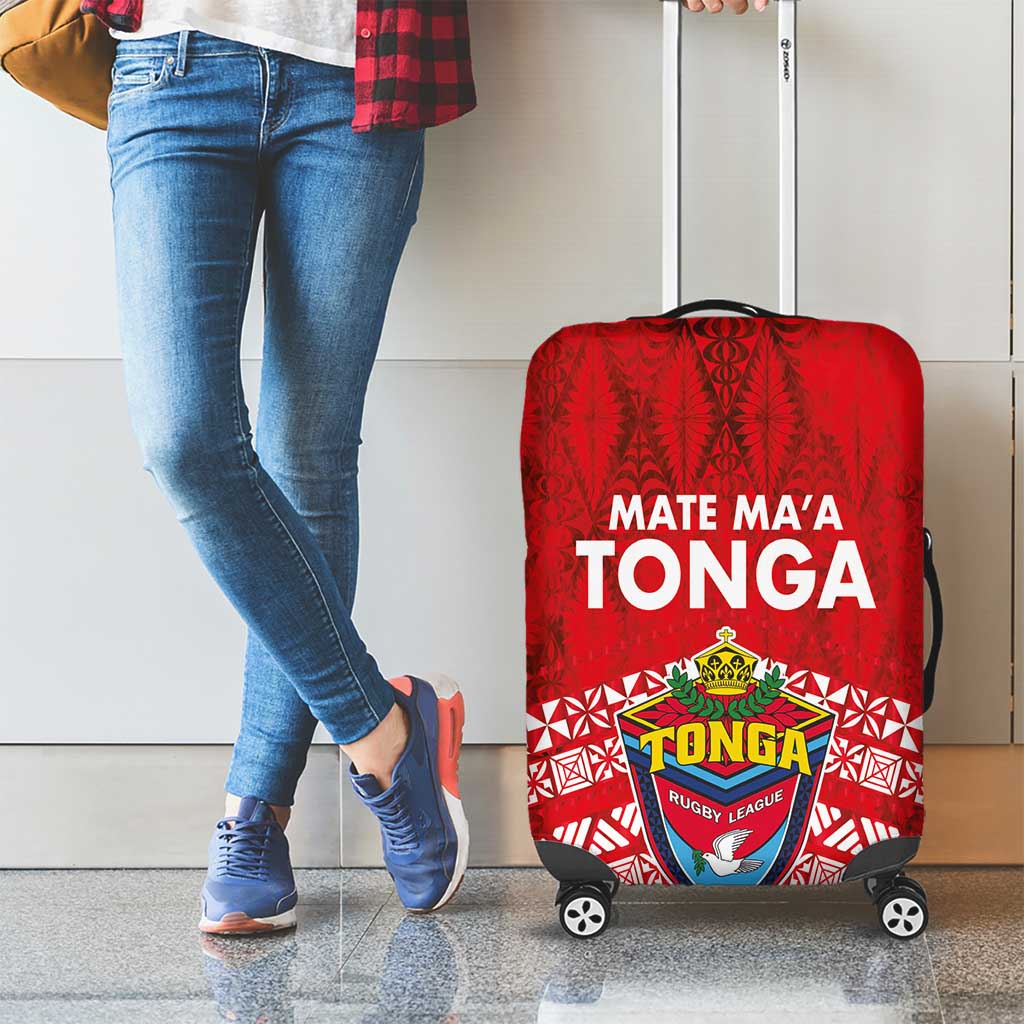 Mate Ma'a Tonga Luggage Cover Double White Dove and Kupesi Ngatu Art Tattoo LT03 - Polynesian Pride