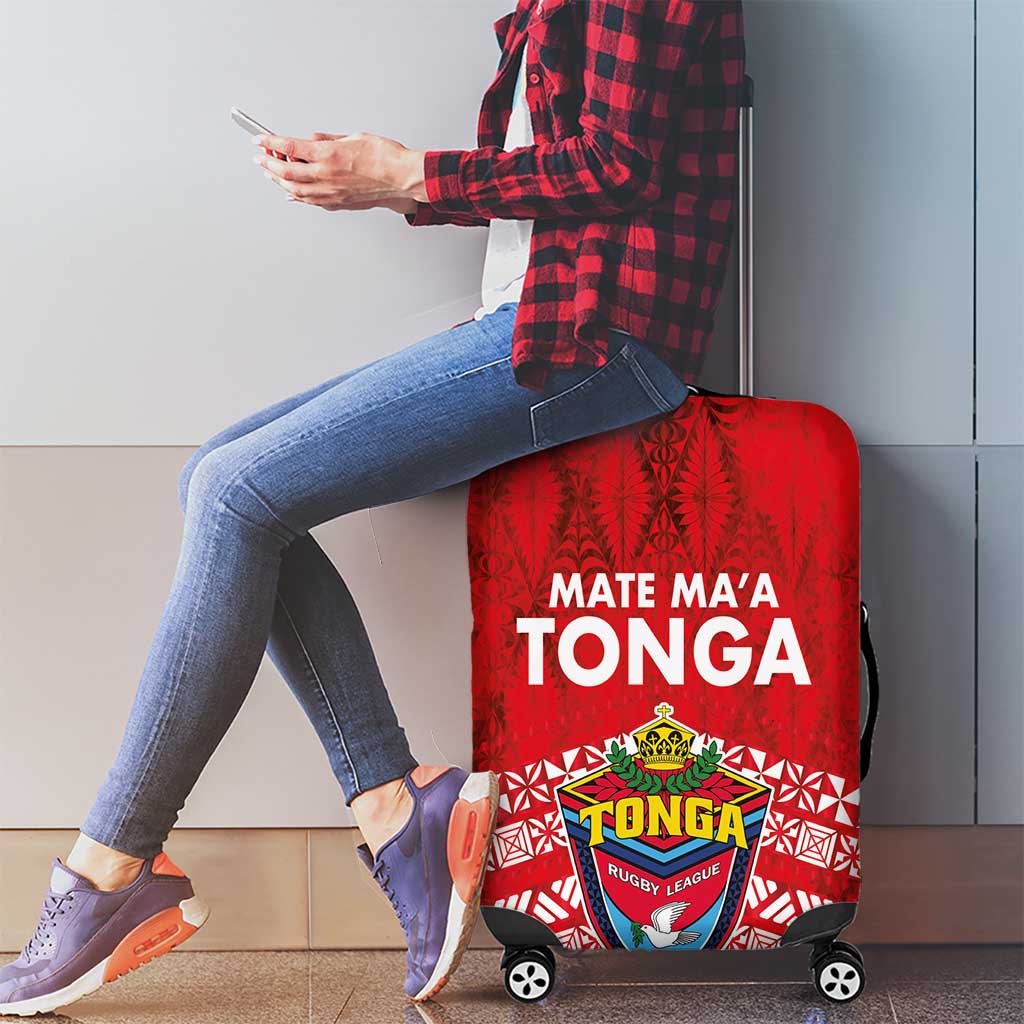 Mate Ma'a Tonga Luggage Cover Double White Dove and Kupesi Ngatu Art Tattoo LT03 - Polynesian Pride
